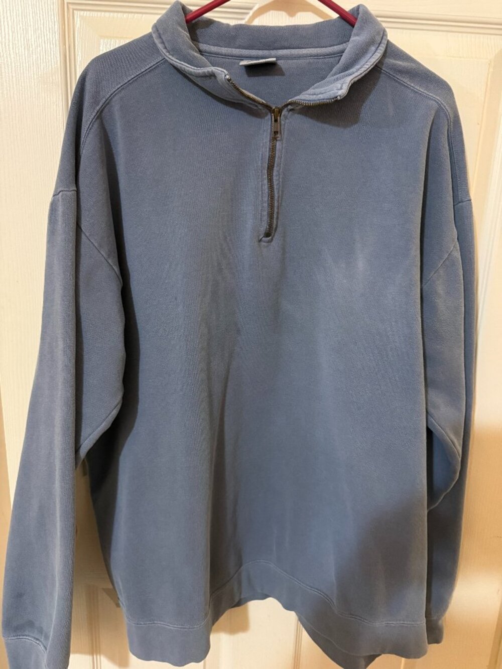 Comfort Colors Men’s Blue Quarter-Zip Pullover Sweatshirt Size XL SKU130